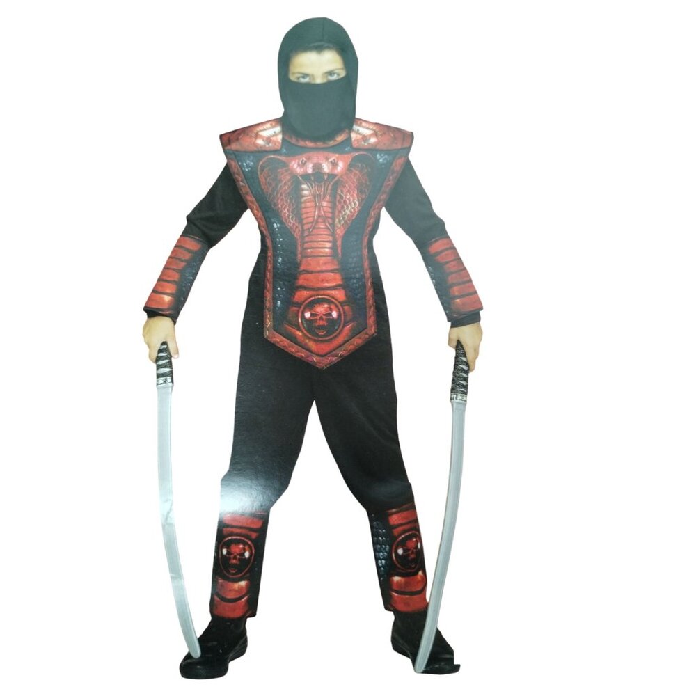 Fun World Boys Cobra Ninja Costume S (6/7) Hooded Shirt, Pants, Tunic and Mask